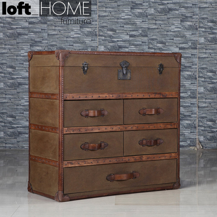 Vintage canvas drawer cabinet ox trunk s canvas in real life style.