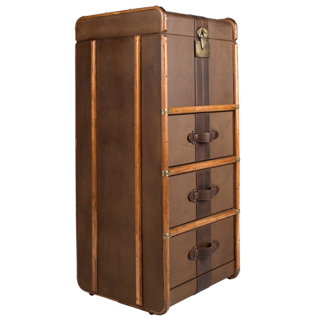 Vintage canvas drawer cabinet side cabinet richards' trunk canvas in real life style.