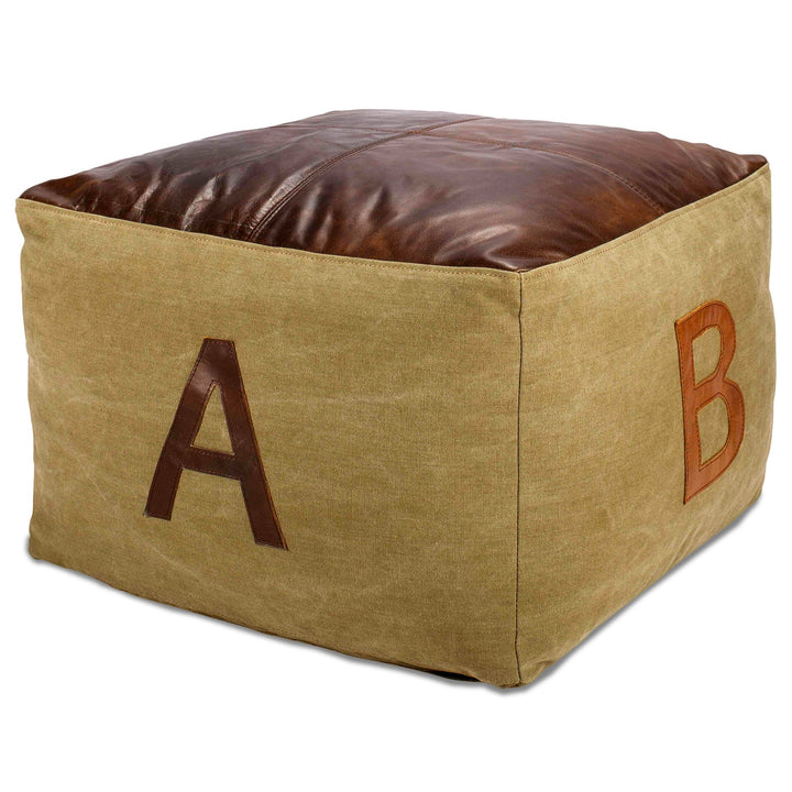 Vintage Canvas Ottoman ALPHABET