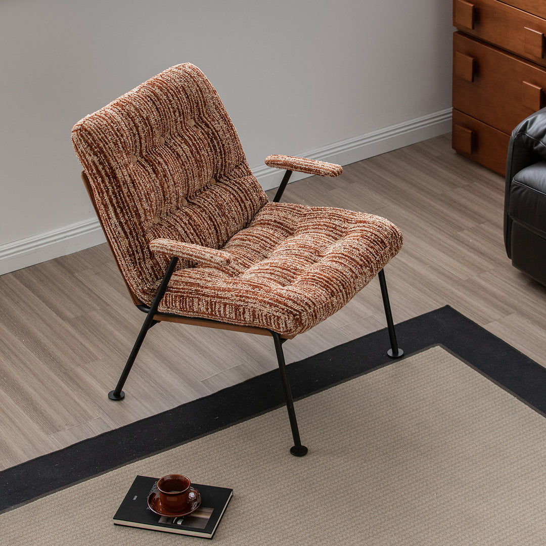 Vintage chenille velvet fabric 1 seater sofa duoeran with context.