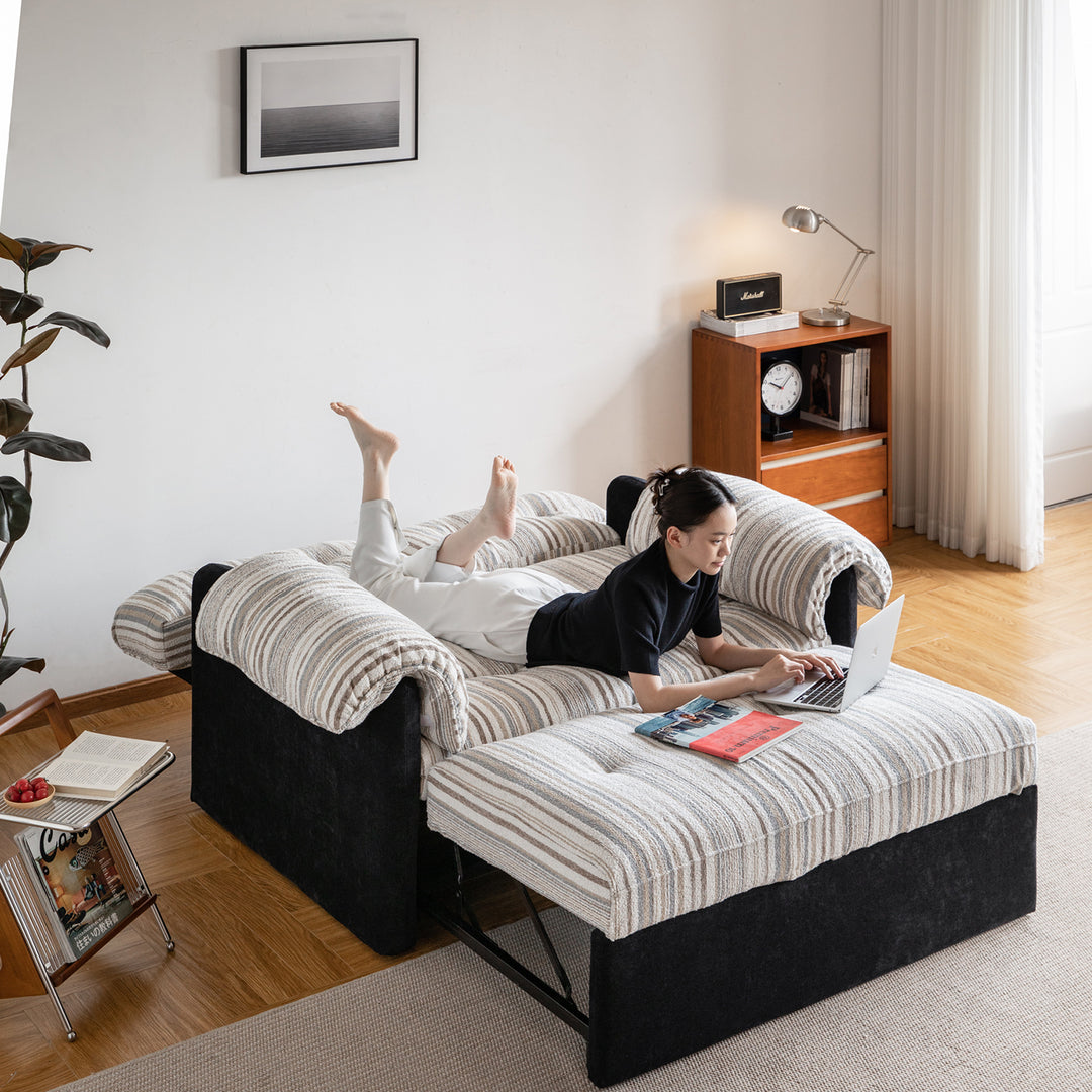 Vintage chenille velvet fabric 2 seater sofa bed ziru primary product view.