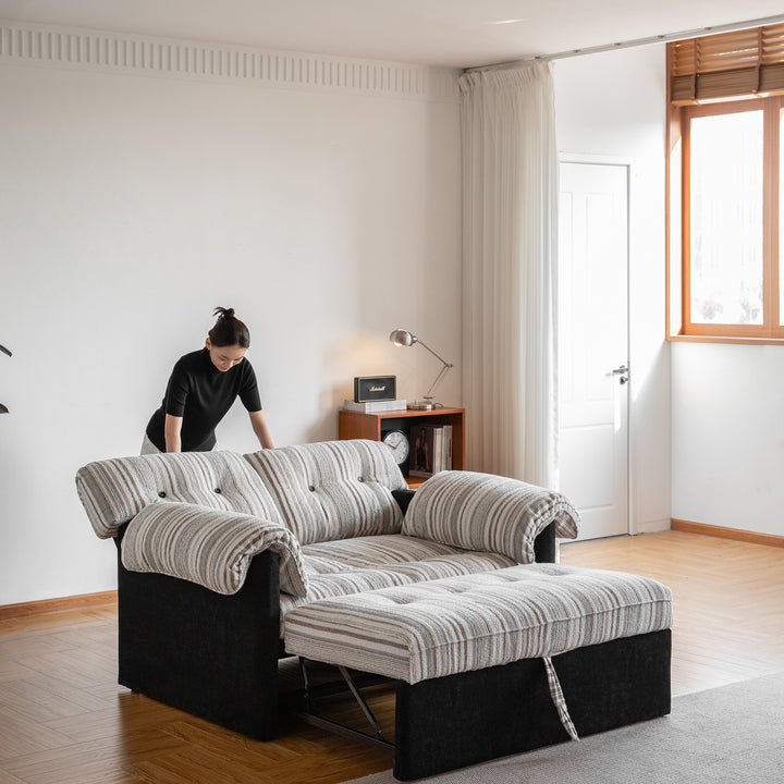 Vintage chenille velvet fabric 2 seater sofa bed ziru with context.