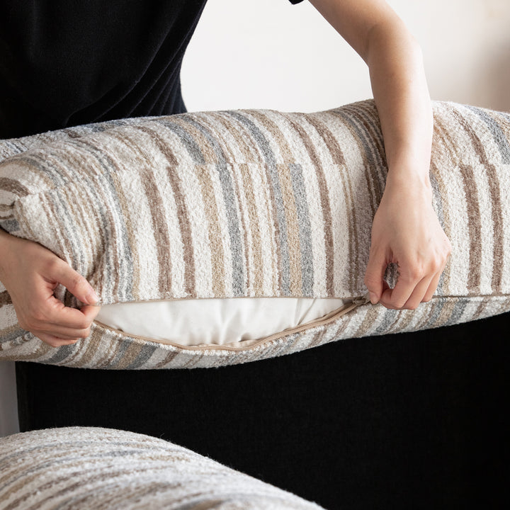 Vintage chenille velvet fabric 2 seater sofa bed ziru in panoramic view.