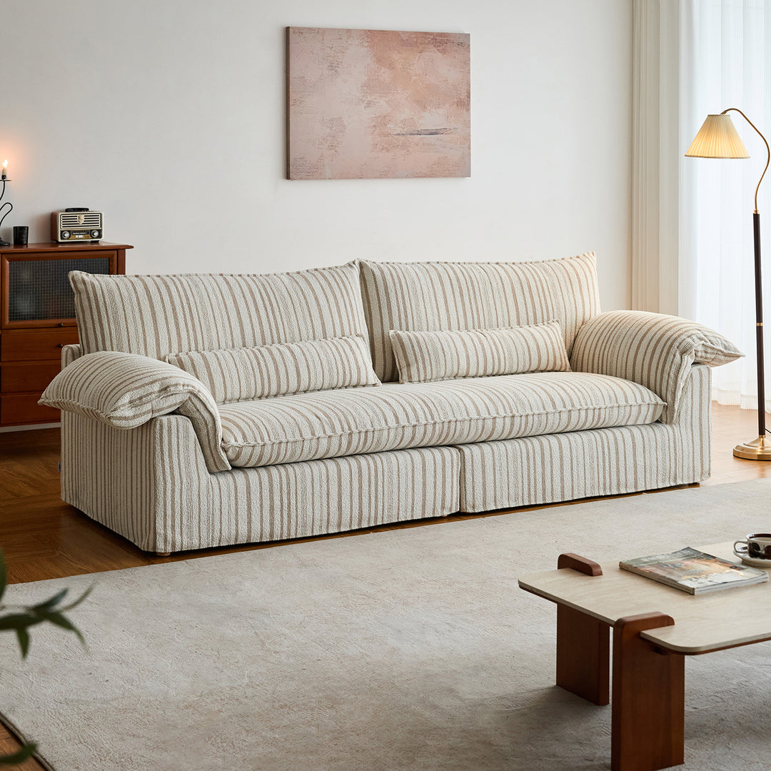 Vintage chenille velvet fabric 3 seater sofa koala primary product view.