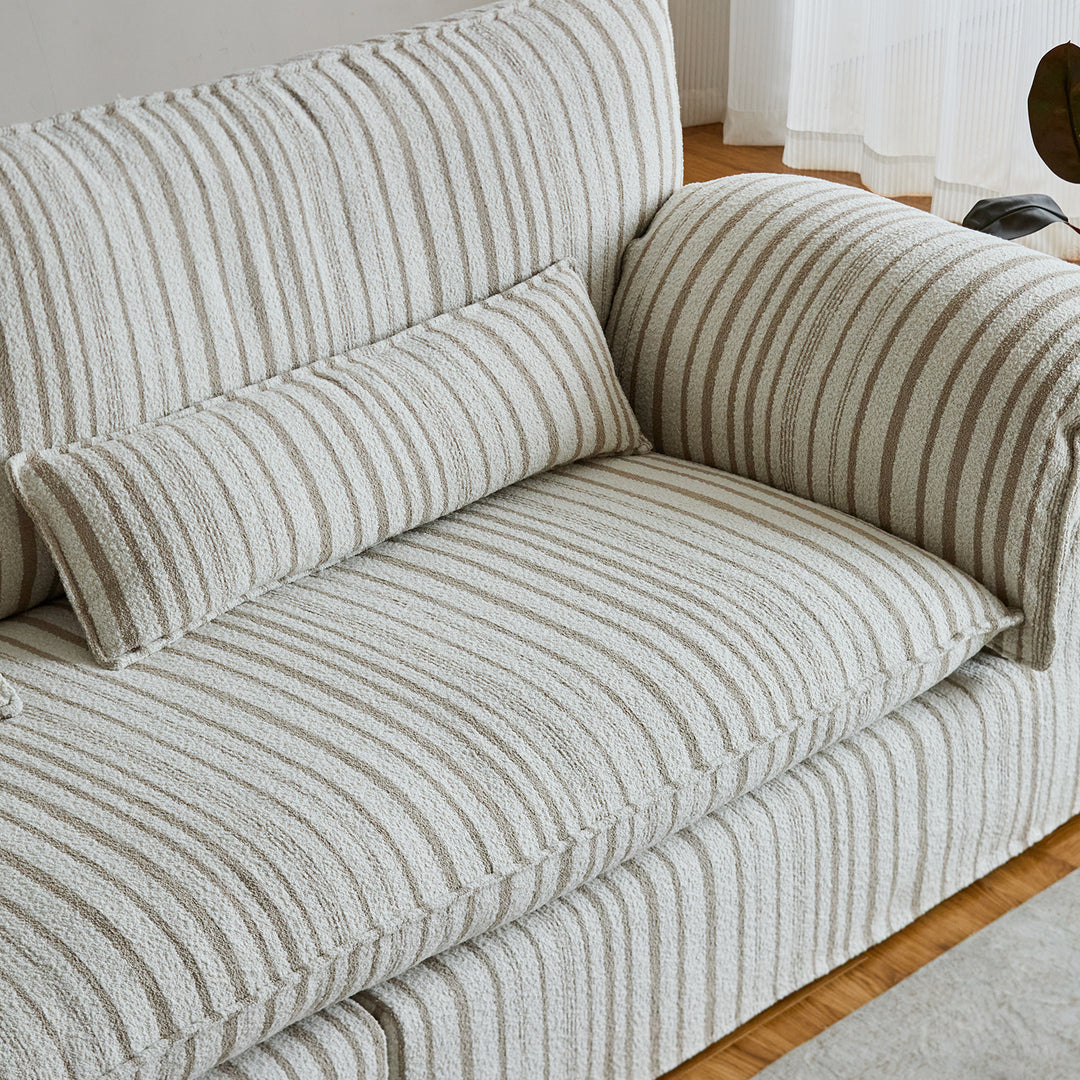 Vintage chenille velvet fabric 4 seater sofa koala in real life style.