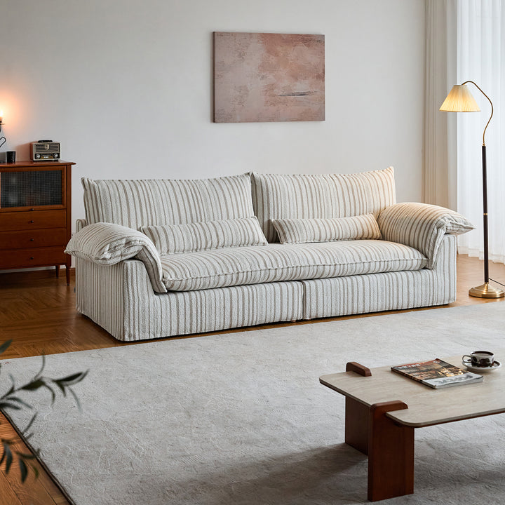 Vintage chenille velvet fabric 4 seater sofa koala in details.