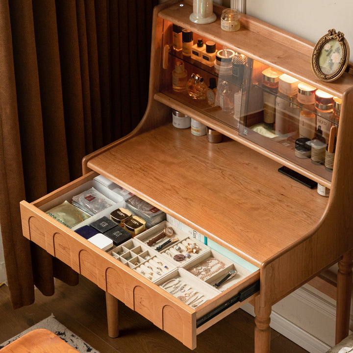 Vintage cherry wood dressing table anna material variants.
