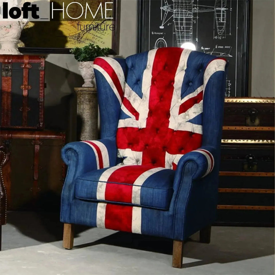 Vintage fabric 1 seater sofa jeanjack in real life style.
