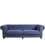 Vintage Fabric 3 Seater Sofa GRAPHITE LINEN