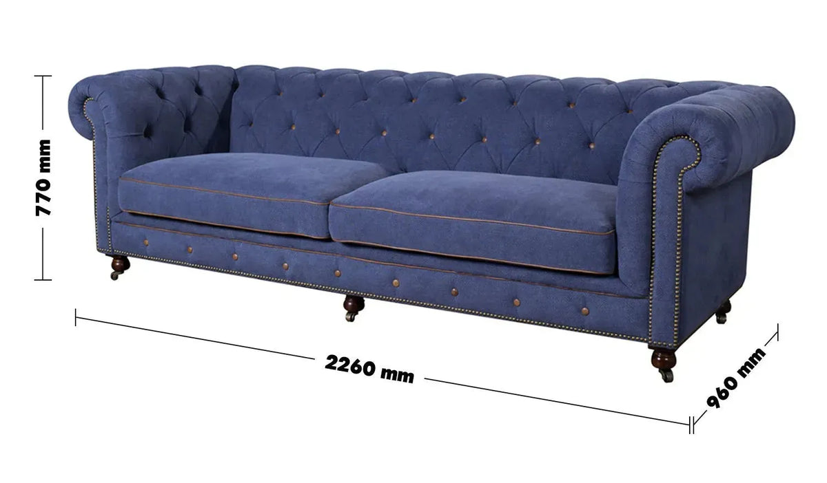 Vintage fabric 3 seater sofa graphite linen size charts.