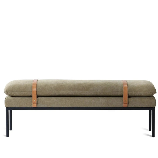 Vintage fabric bench hunter in white background.