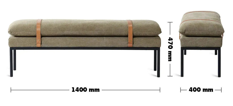 Vintage fabric bench hunter size charts.