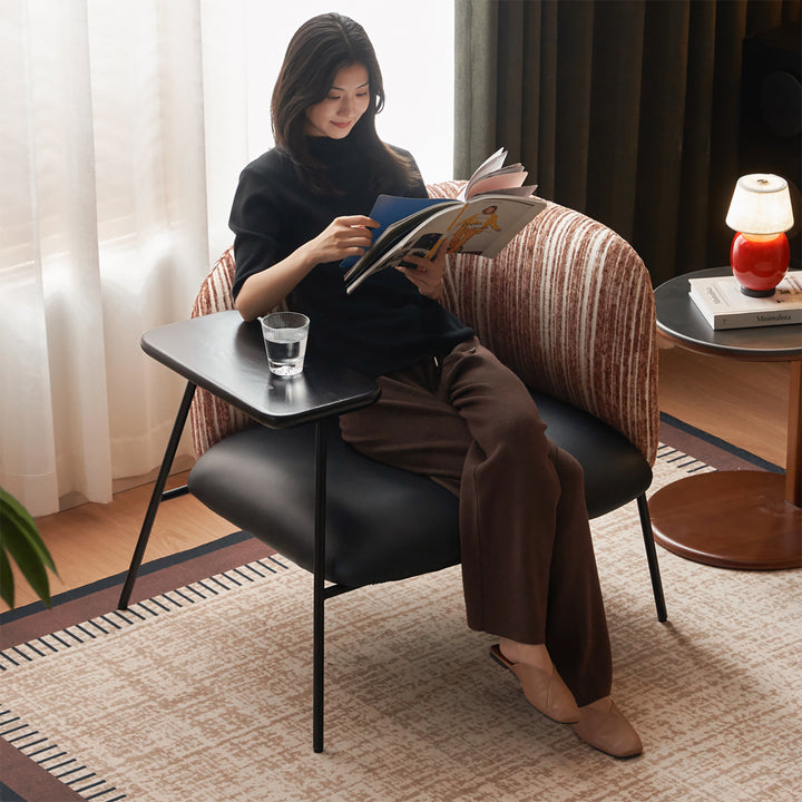 Vintage fabric microfiber leather 1 seater sofa with shelf ravon color swatches.