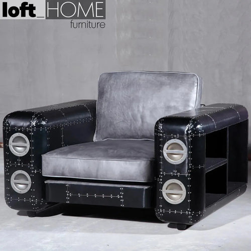 Industrial Genuine Leather 1 Seater Sofa AIRCRAFT Good to Know Preview-1