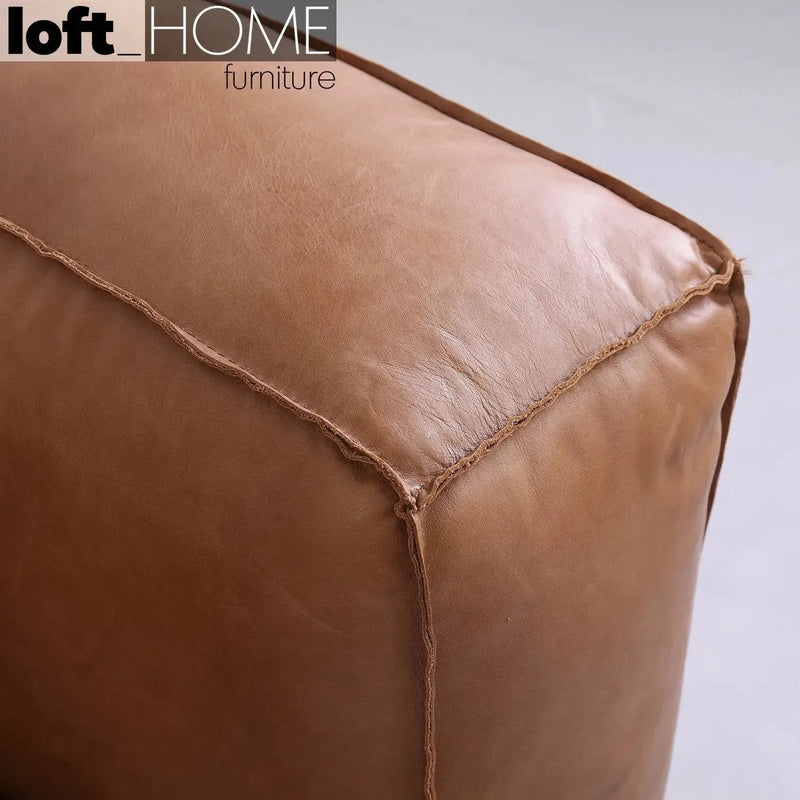 Vintage genuine leather 1 seater sofa antique master in details.