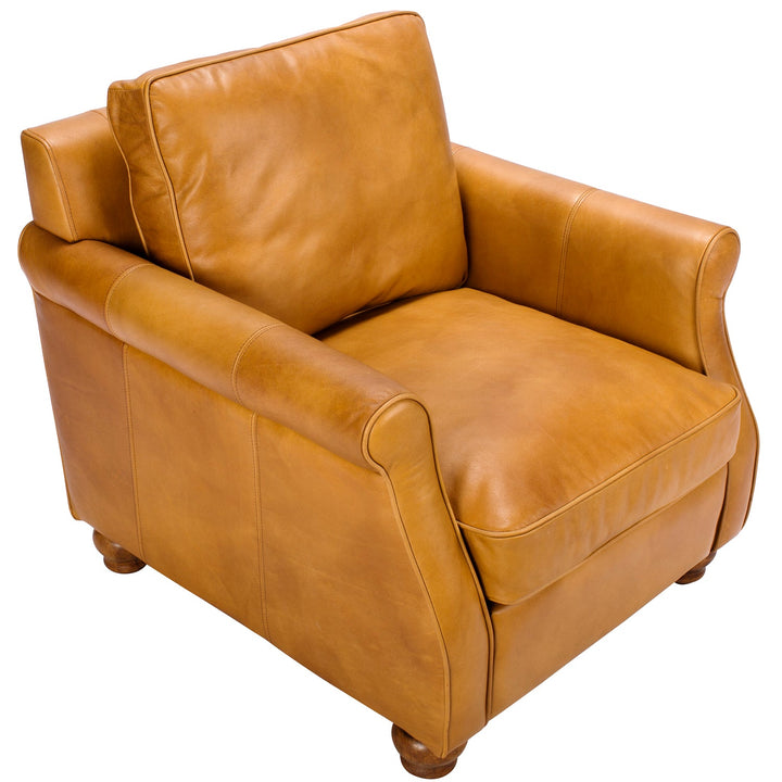 Vintage genuine leather 1 seater sofa barclay in details.