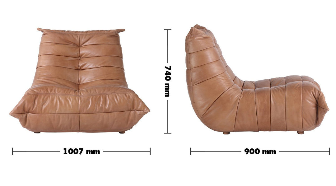 Vintage genuine leather 1 seater sofa cater size charts.
