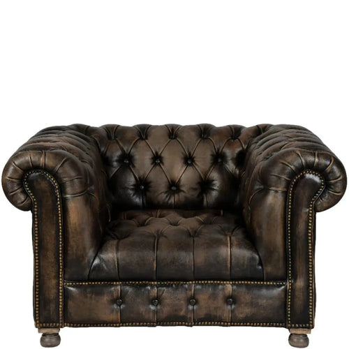 Vintage Genuine Leather 1 Seater Sofa CHESTERFIELD BUTTON Good to Know Preview-1