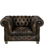 Vintage Genuine Leather 1 Seater Sofa CHESTERFIELD BUTTON