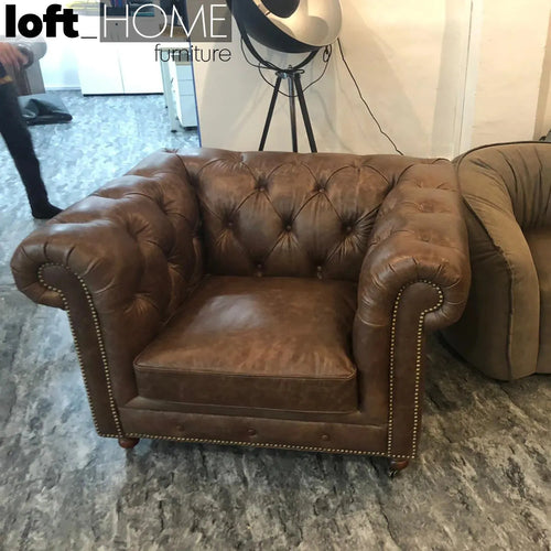 Vintage Genuine Leather 1 Seater Sofa CHESTERFIELD CLASSIC Good to Know Preview-1