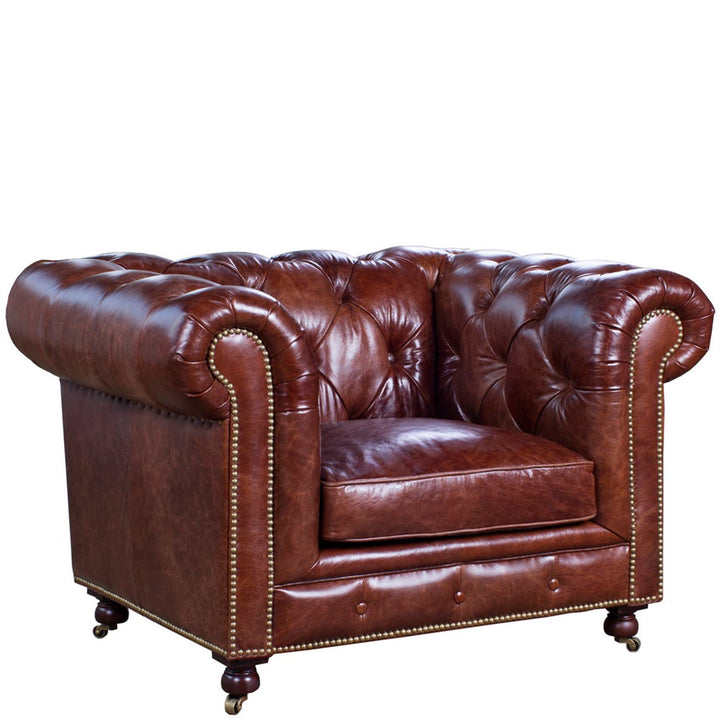 Vintage genuine leather 1 seater sofa chesterfield classic situational feels.