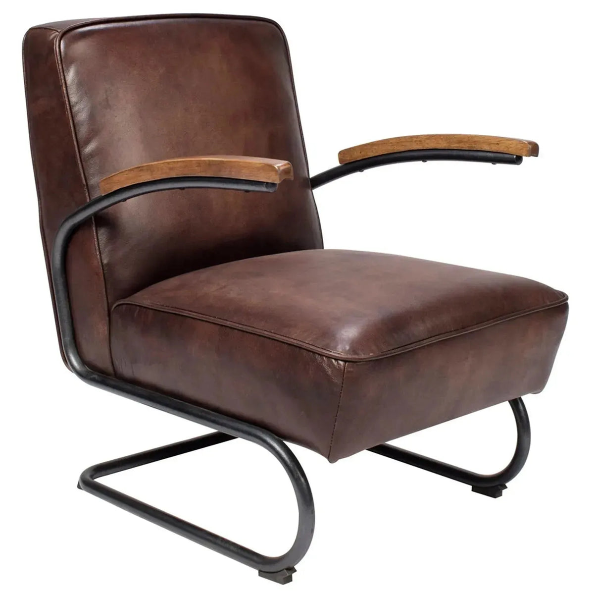 Industrial genuine leather 1 seater sofa dave primary product view.