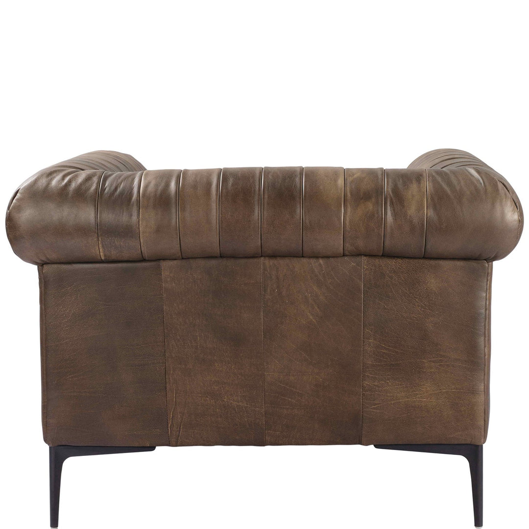 Vintage genuine leather 1 seater sofa elis in real life style.