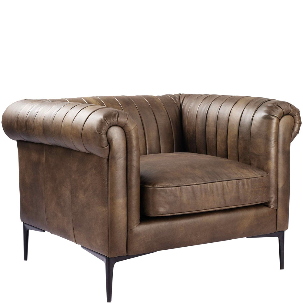 Vintage genuine leather 1 seater sofa elis primary product view.