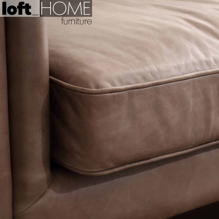 Vintage genuine leather 1 seater sofa elis in details.