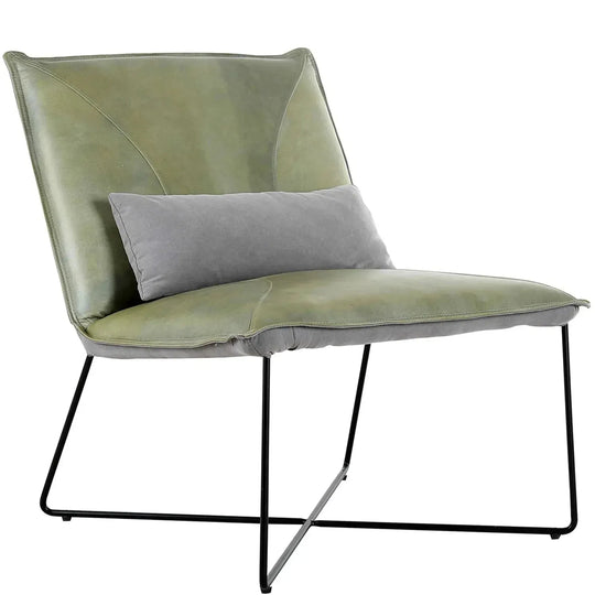Industrial genuine leather 1 seater sofa franco in white background.