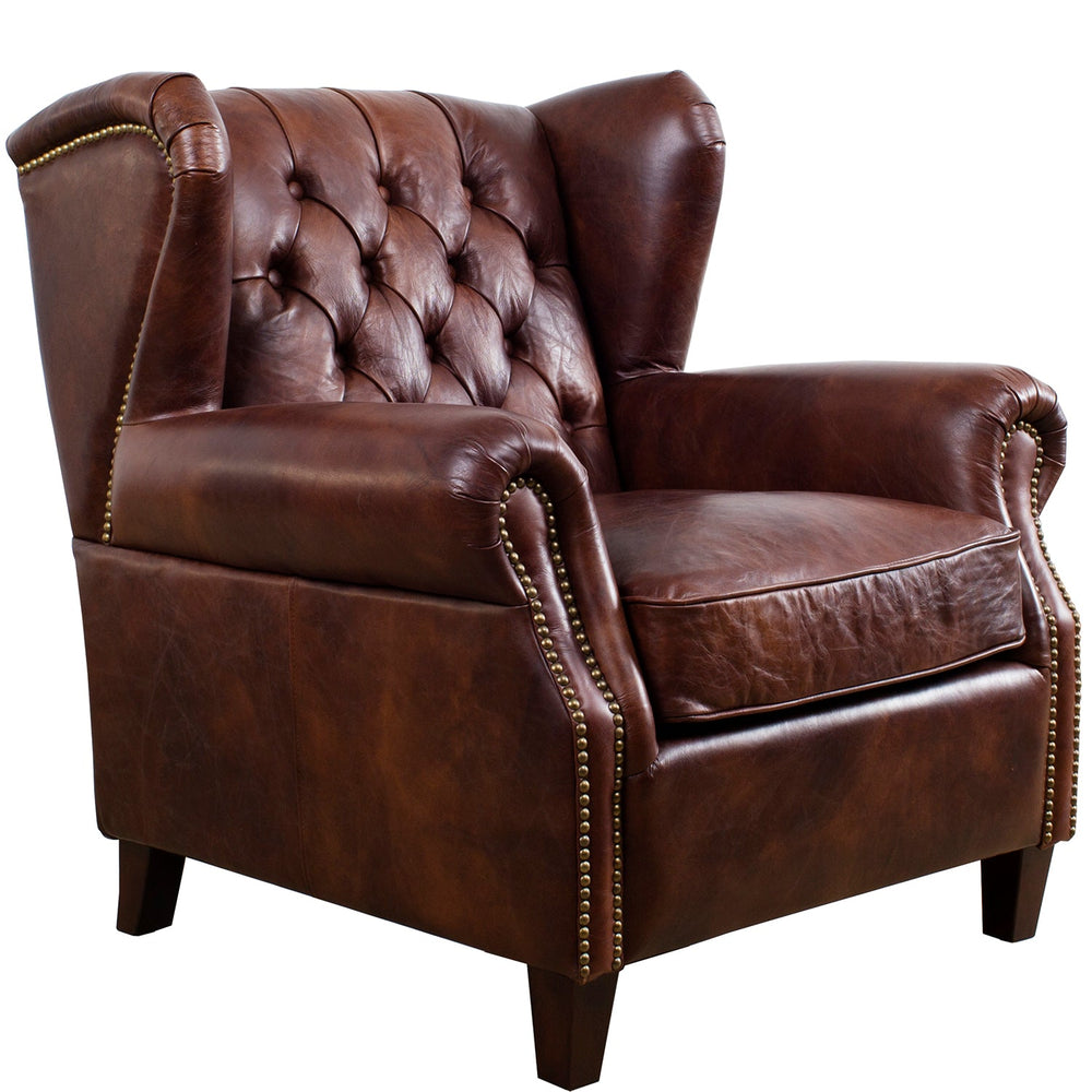 Vintage genuine leather 1 seater sofa franco primary product view.