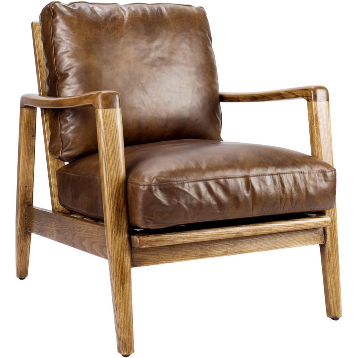 Vintage genuine leather 1 seater sofa kaprys in details.