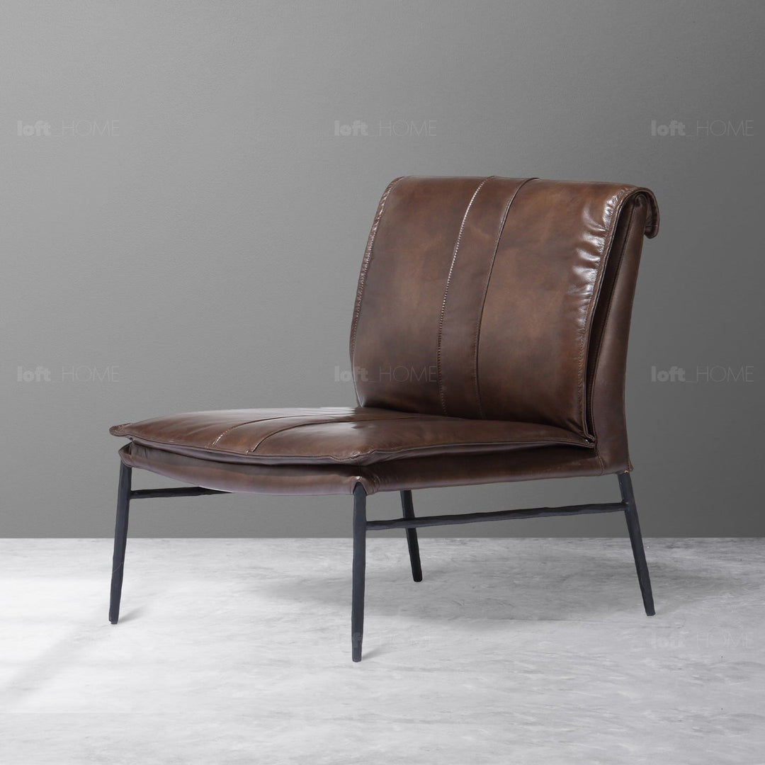 Vintage genuine leather 1 seater sofa leather lux in real life style.