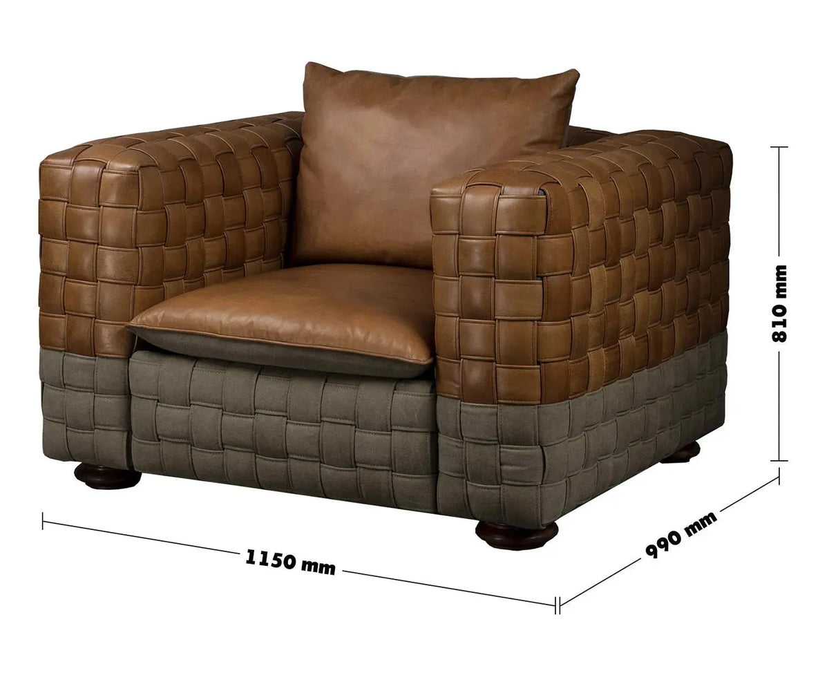 Vintage genuine leather 1 seater sofa martin size charts.