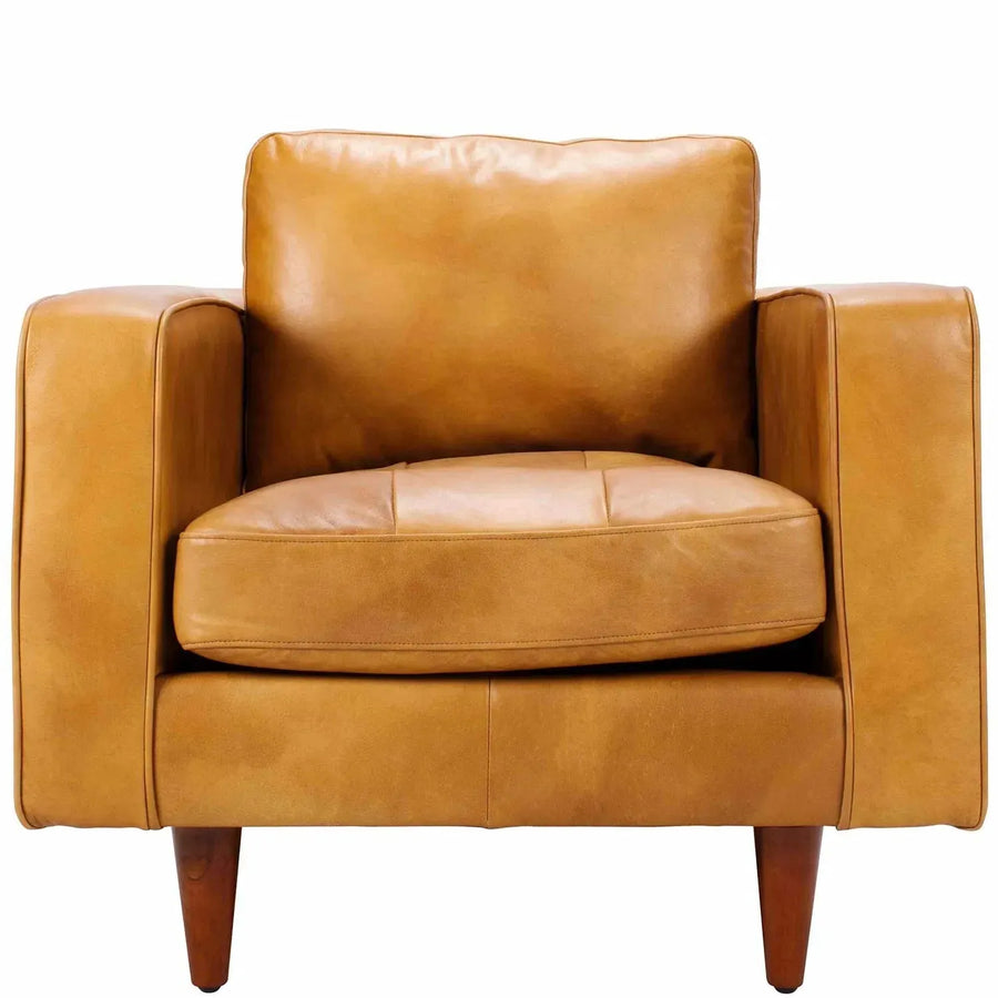 Vintage Genuine Leather 1 Seater Sofa OLGA