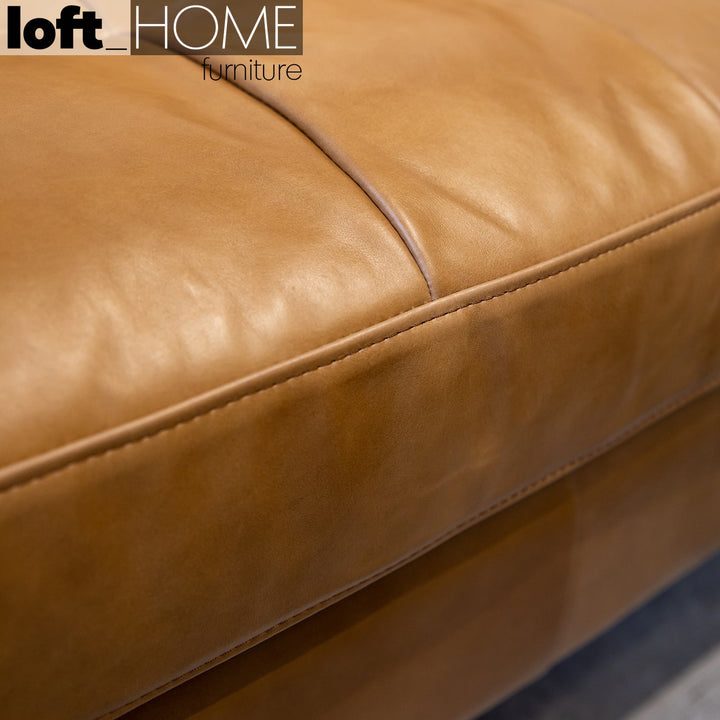 Vintage genuine leather 1 seater sofa olga conceptual design.