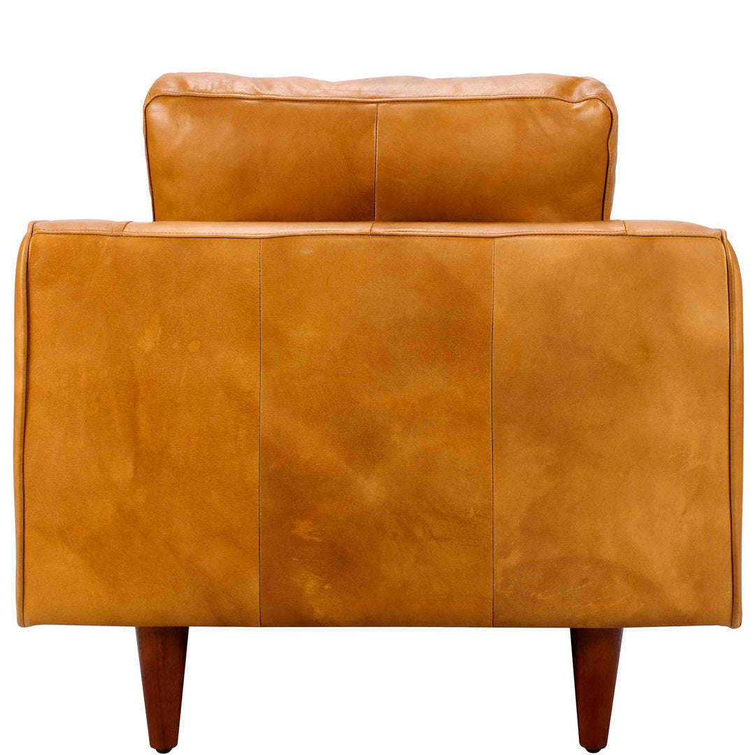 Vintage genuine leather 1 seater sofa olga in details.