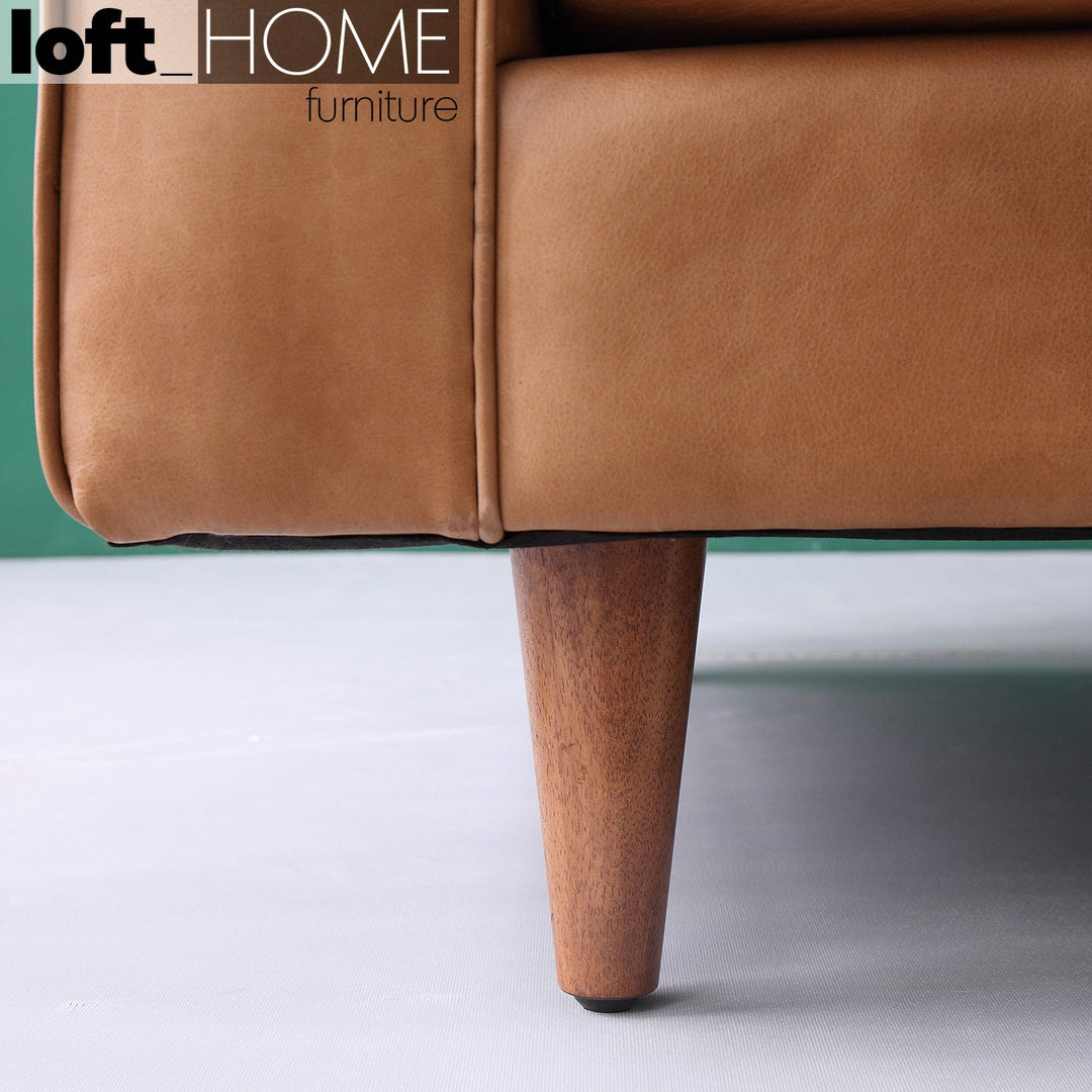 Vintage genuine leather 1 seater sofa olga layered structure.