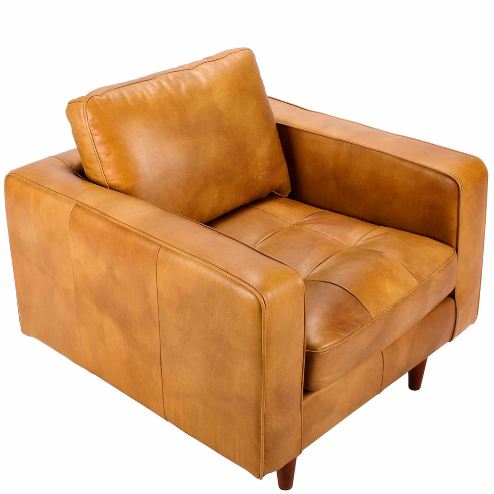 Vintage genuine leather 1 seater sofa olga primary product view.