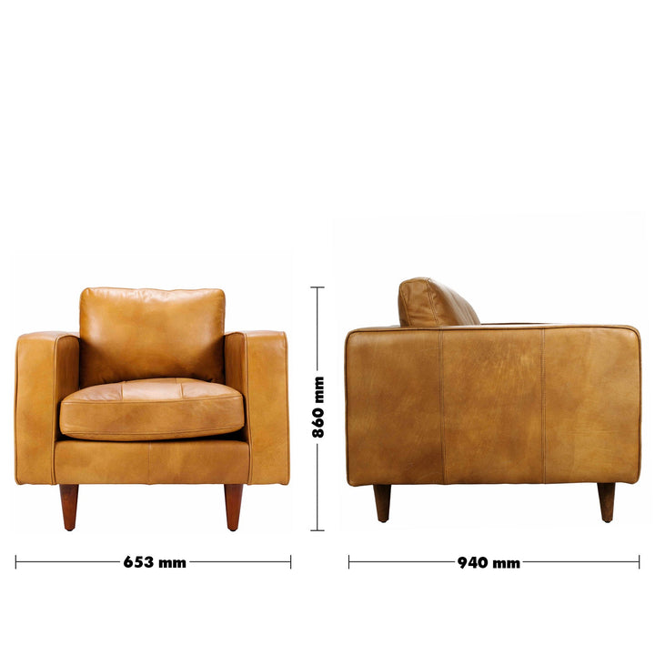 Vintage genuine leather 1 seater sofa olga size charts.