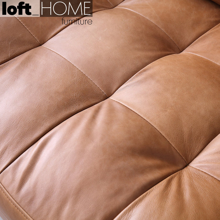 Vintage genuine leather 1 seater sofa olga detail 1.