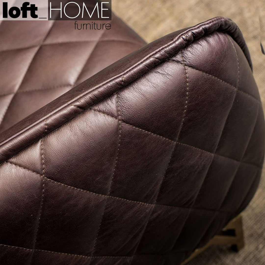 Vintage genuine leather 1 seater sofa osmond detail 1.
