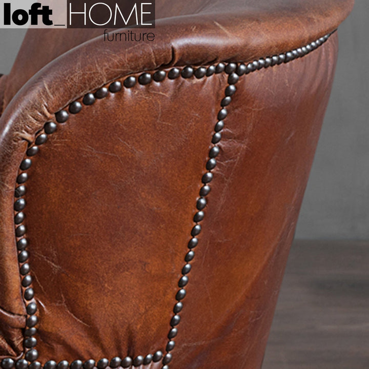 Vintage genuine leather 1 seater sofa professor s conceptual design.