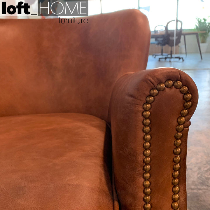 Vintage Genuine Leather 1 Seater Sofa PROFESSOR