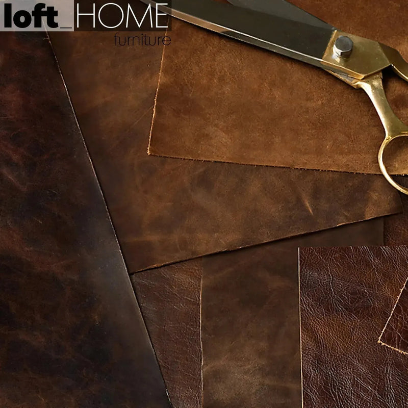 Vintage genuine leather 1 seater sofa professor detail 1.