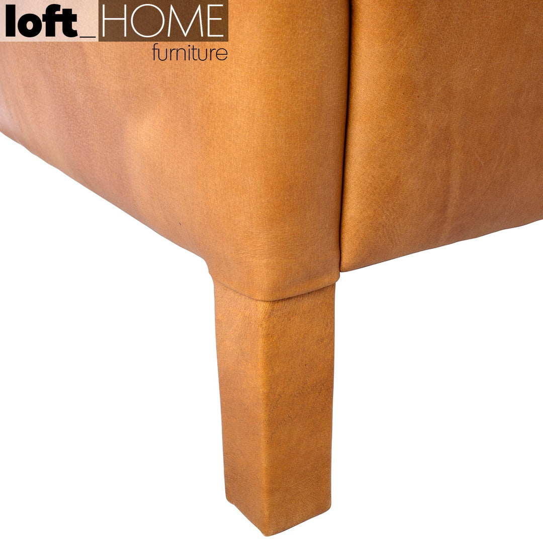 Vintage genuine leather 1 seater sofa reggio in details.
