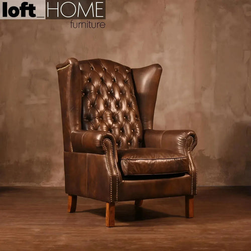 Vintage Genuine Leather 1 Seater Sofa WING L Good to Know Preview-1