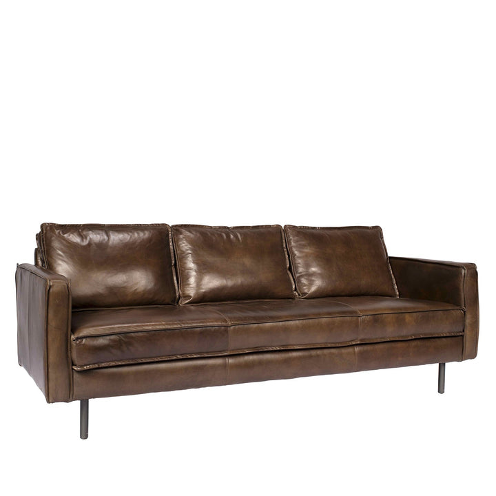 Vintage genuine leather 2 seater sofa belgian conceptual design.
