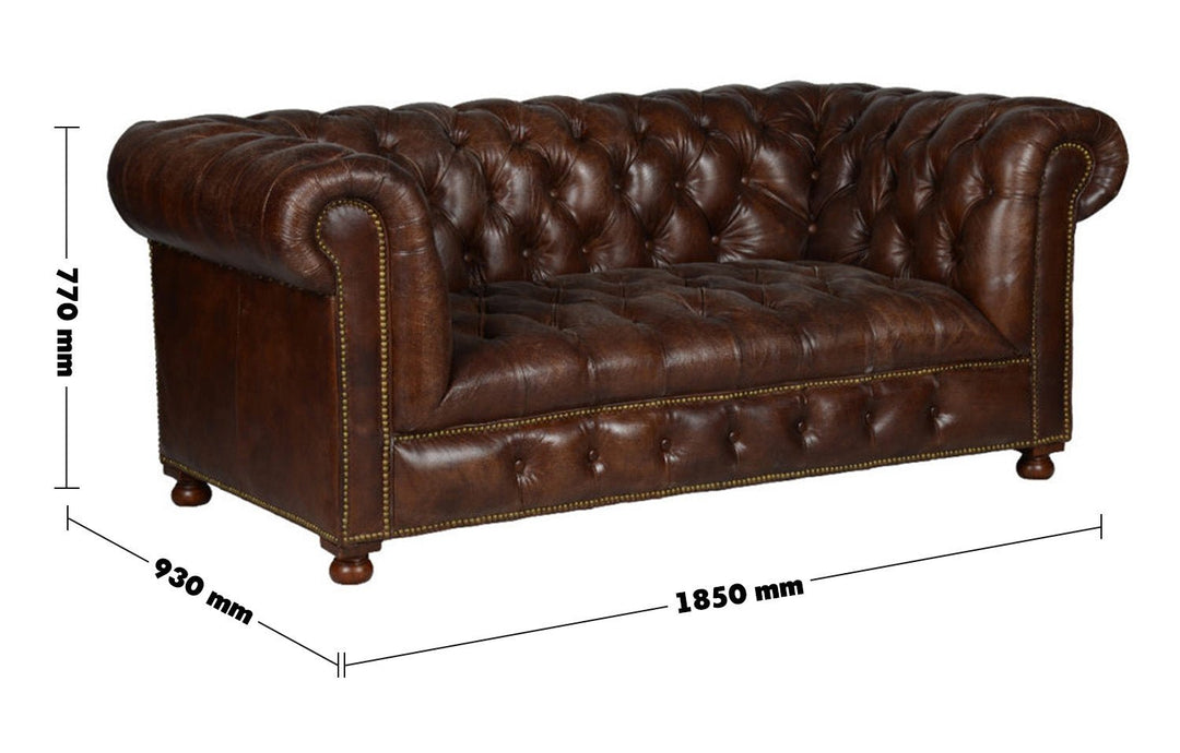 Vintage genuine leather 2 seater sofa chesterfield button size charts.