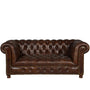 Vintage Genuine Leather 2 Seater Sofa CHESTERFIELD BUTTON